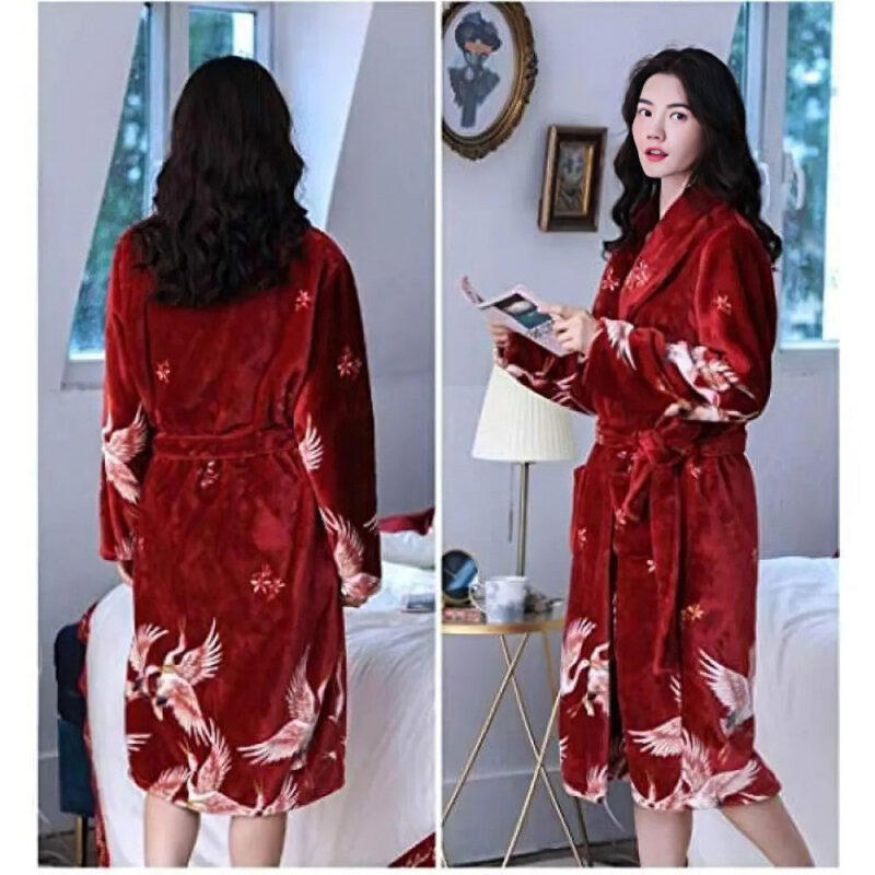 Peignoir Kimono Japonais Rouge Femme – Sakura