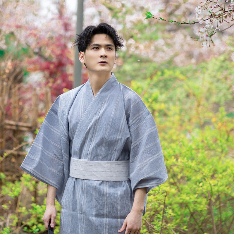 Kimono Japonais Homme Bleu Clair – Hideyuki