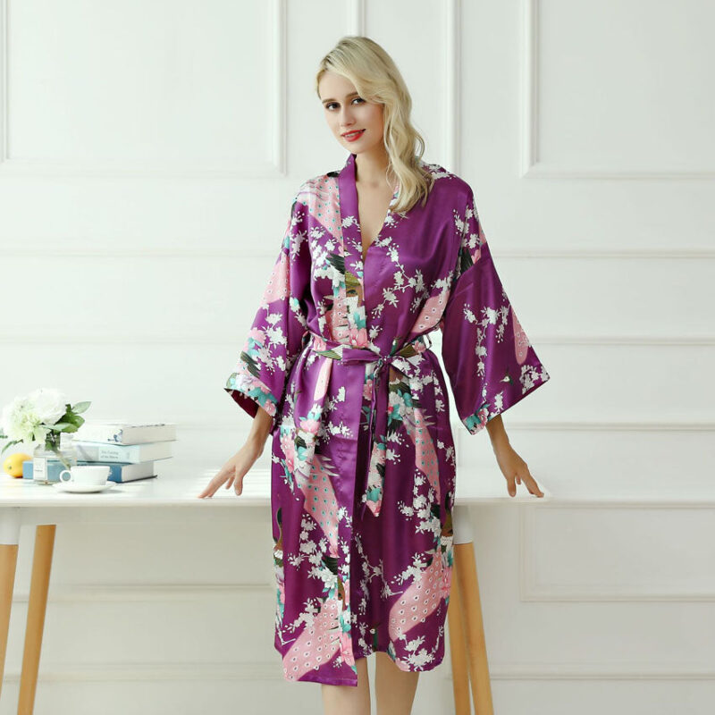 Yukata Kimono Violet Femme Fleuri – Josei