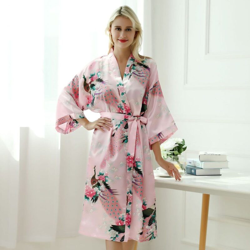 Yukata Kimono Satin Rose – Pinku