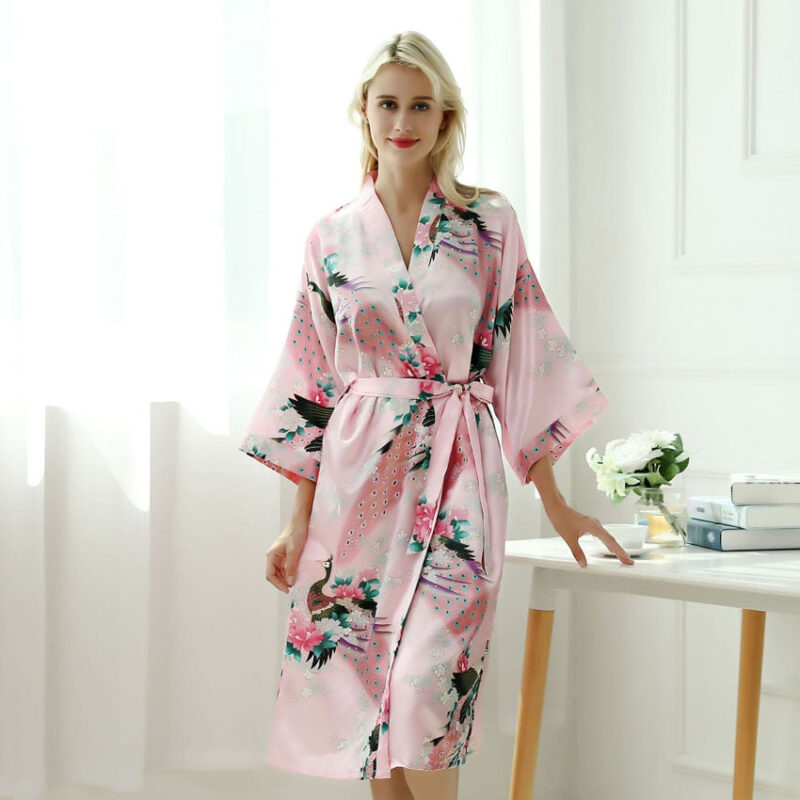 Yukata Kimono Satin Rose – Pinku
